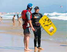 Kitesurfer in Tarifa, Andalusien