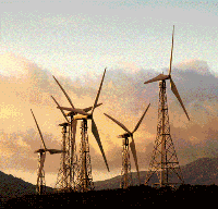 Windkraftanlage in Tarifa, Andalusien