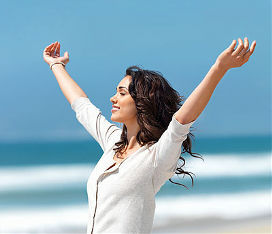 woman relaxed on the beach of tarifa